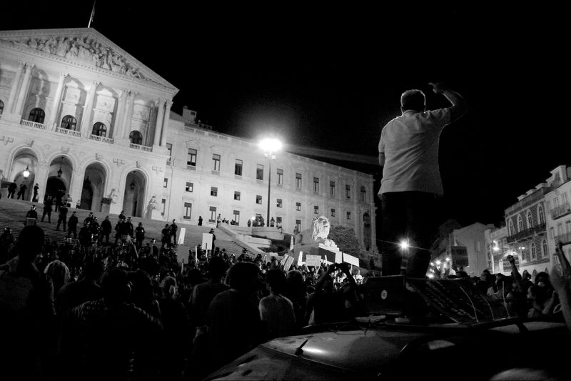 Protesters outside Portugal