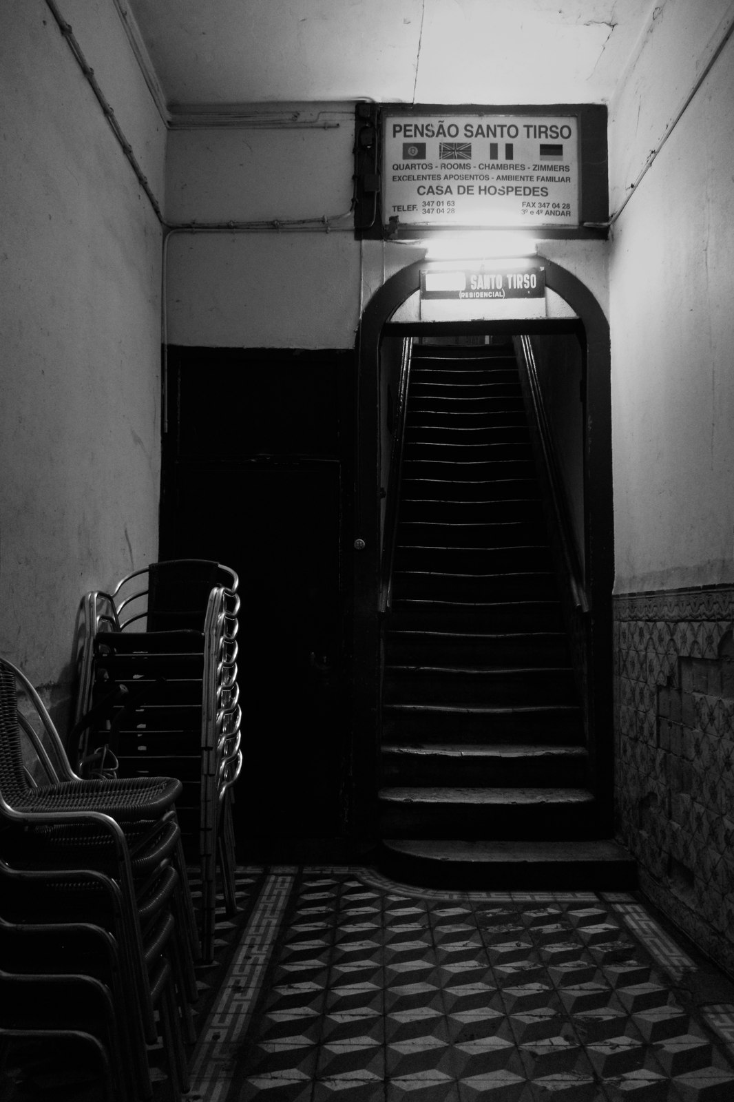 One of the old and worn pensions at downtown Lisbon